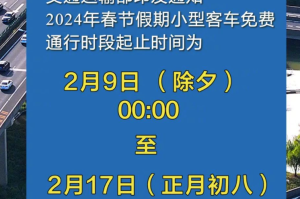 初八高速免费吗〃初八高速免费通行吗