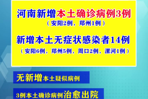 河南新增本土无症状5例︰(河南新增无症状1例)