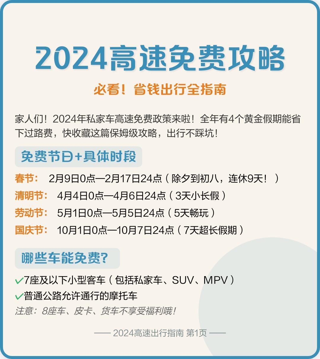 “过年高速免费从什么时候开始2024	” 过年高速免费到啥时候？-第2张图片